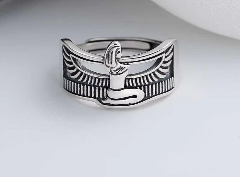925 Sterling Silver Vintage Goddess Fairy Wing Open