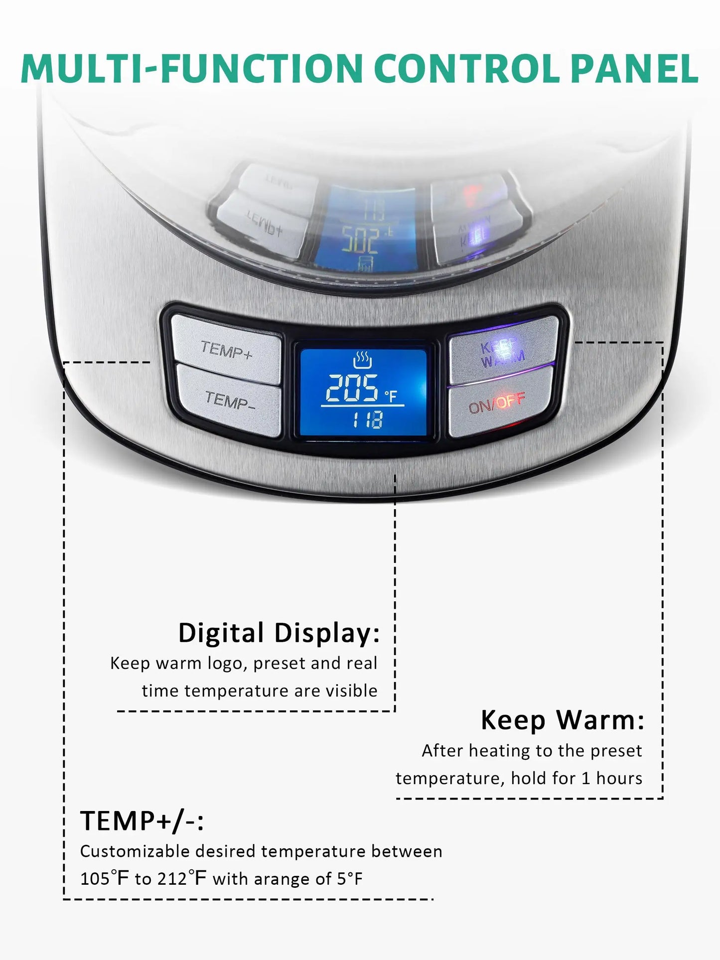 CACHOO Electric Kettle Temperature Control