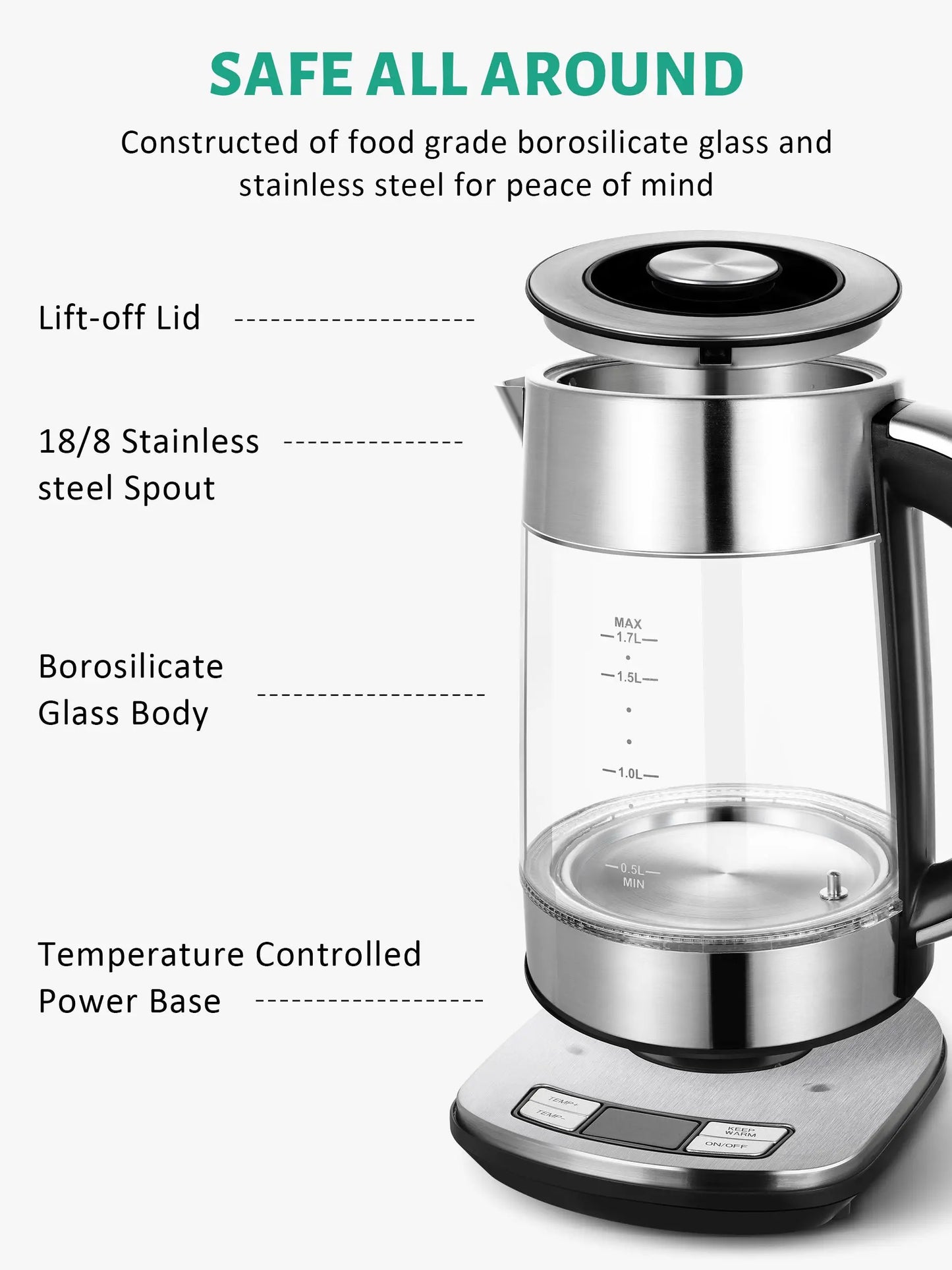 CACHOO Electric Kettle Temperature Control