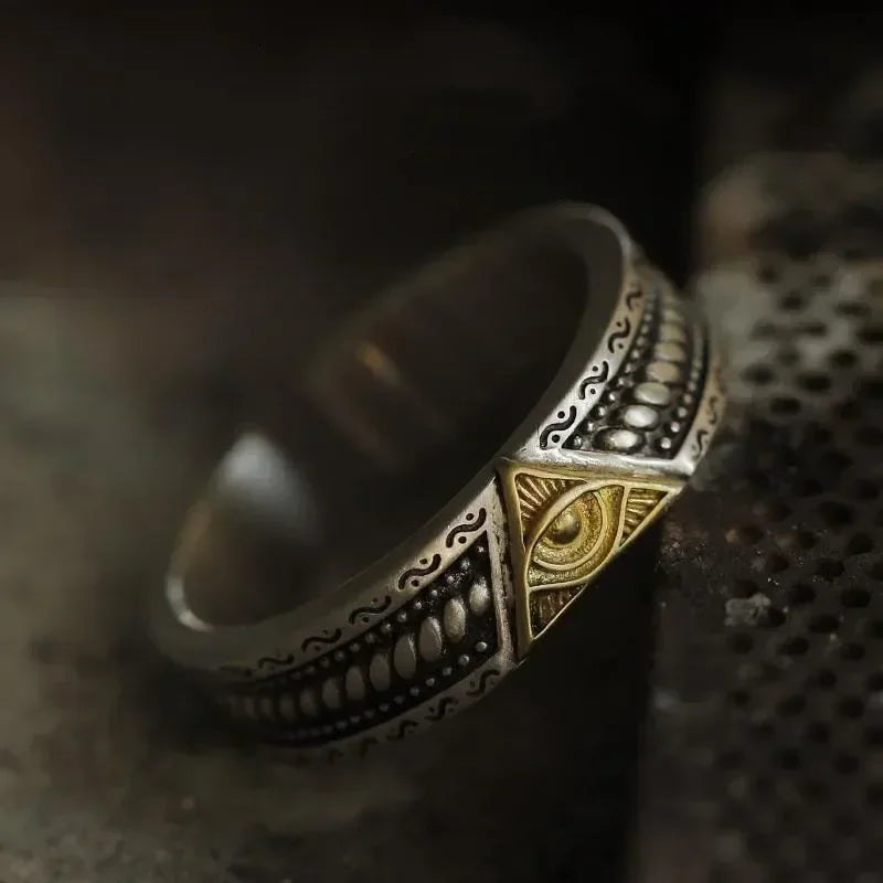 Ancient Egyptian Pharaoh Ring Retro Eye of God Amulet