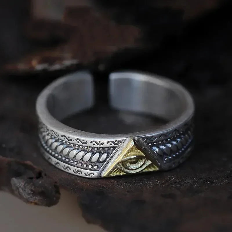 Ancient Egyptian Pharaoh Ring Retro Eye of God Amulet