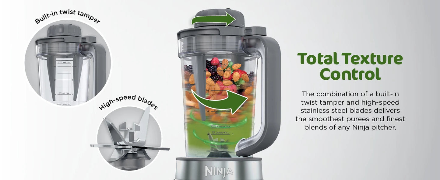 Ninja SS151 TWISTi Blender DUO, High-Speed 1600 WP Smoothie Maker