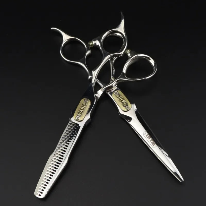 6.0 Inch Silver Handle Japan440c Steel Professional Barber Scissors