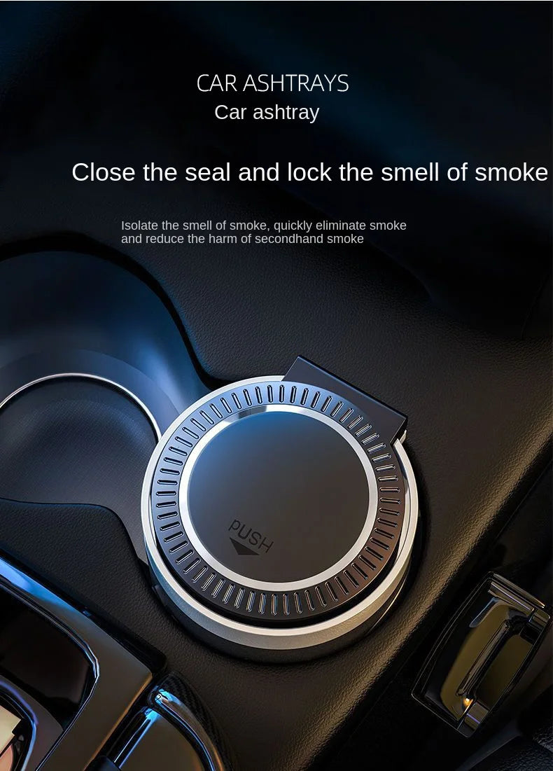 One Click Opening of Car Ashtray with Metal Lining