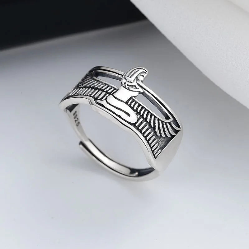 925 Sterling Silver Vintage Goddess Fairy Wing Open