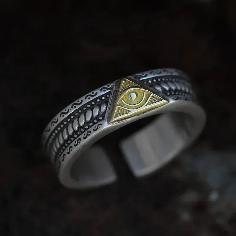 Ancient Egyptian Pharaoh Ring Retro Eye of God Amulet