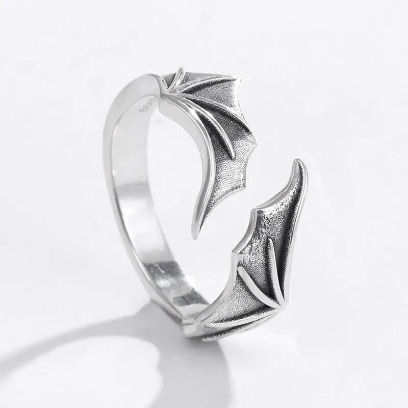 925 Sterling Silver Angel Wings Open Rings