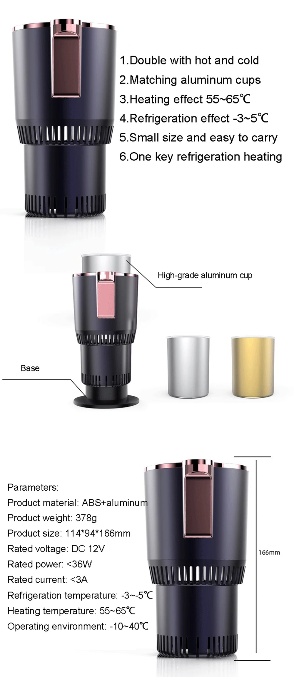 Warmer Cooler Smart Cooling & Heating Car Cup 2-In-1
