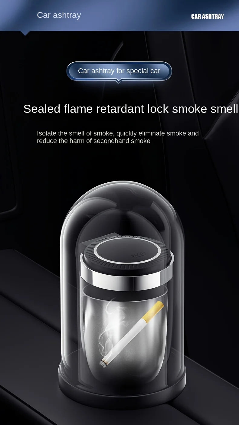 One Click Opening of Car Ashtray with Metal Lining