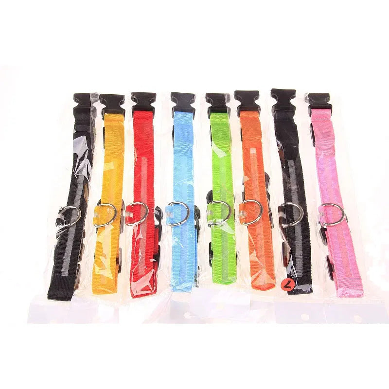 Night Safety Flashing Glow In The Dark Dog Collar