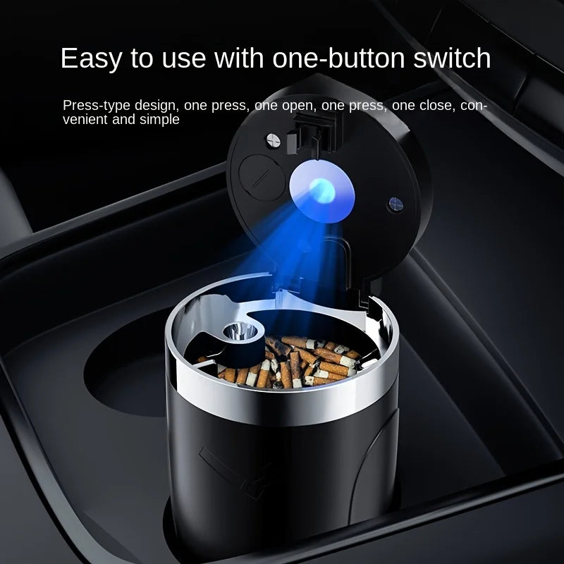 One Click Opening of Car Ashtray with Metal Lining