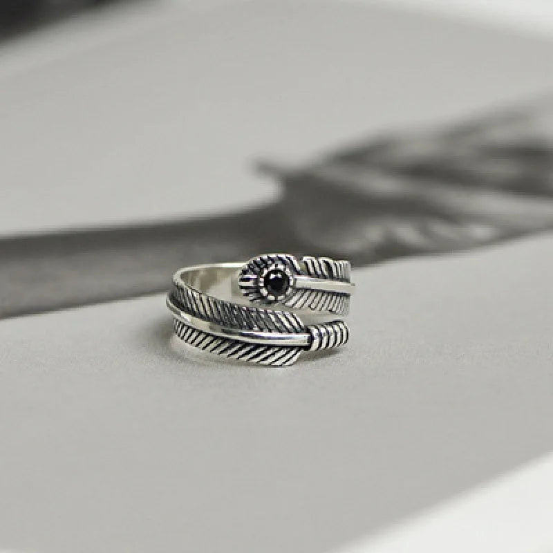 925 Sterling Silver Angel Wings Open Rings