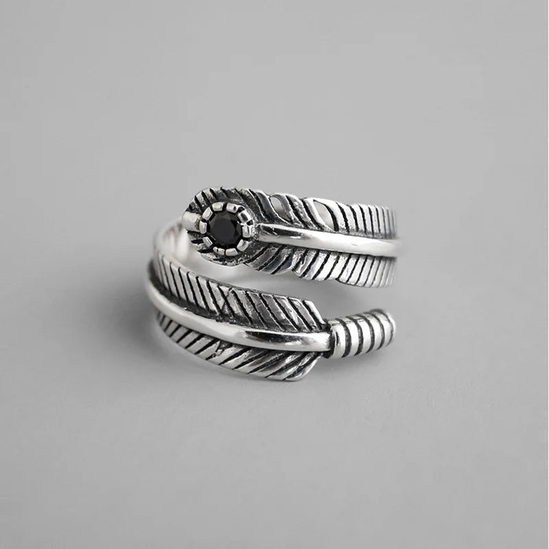 925 Sterling Silver Angel Wings Open Rings
