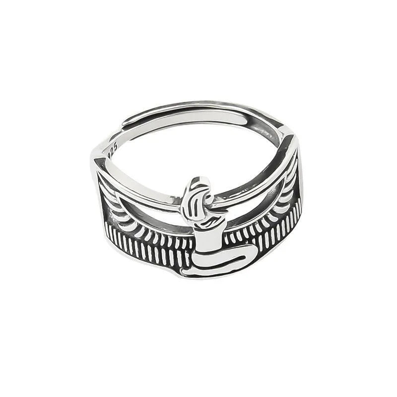 925 Sterling Silver Vintage Goddess Fairy Wing Open