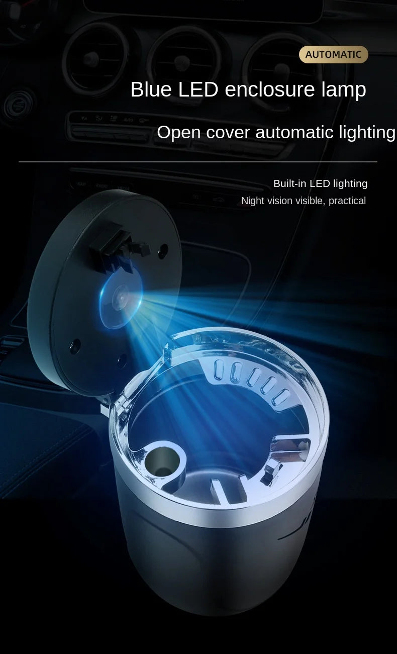 One Click Opening of Car Ashtray with Metal Lining