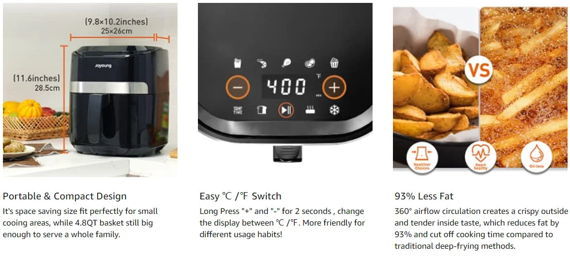 JOYOUNG Air Fryer with Digital LED Touch Screen