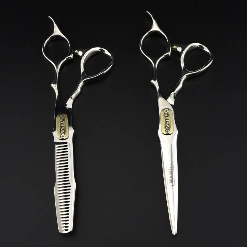 6.0 Inch Silver Handle Japan440c Steel Professional Barber Scissors