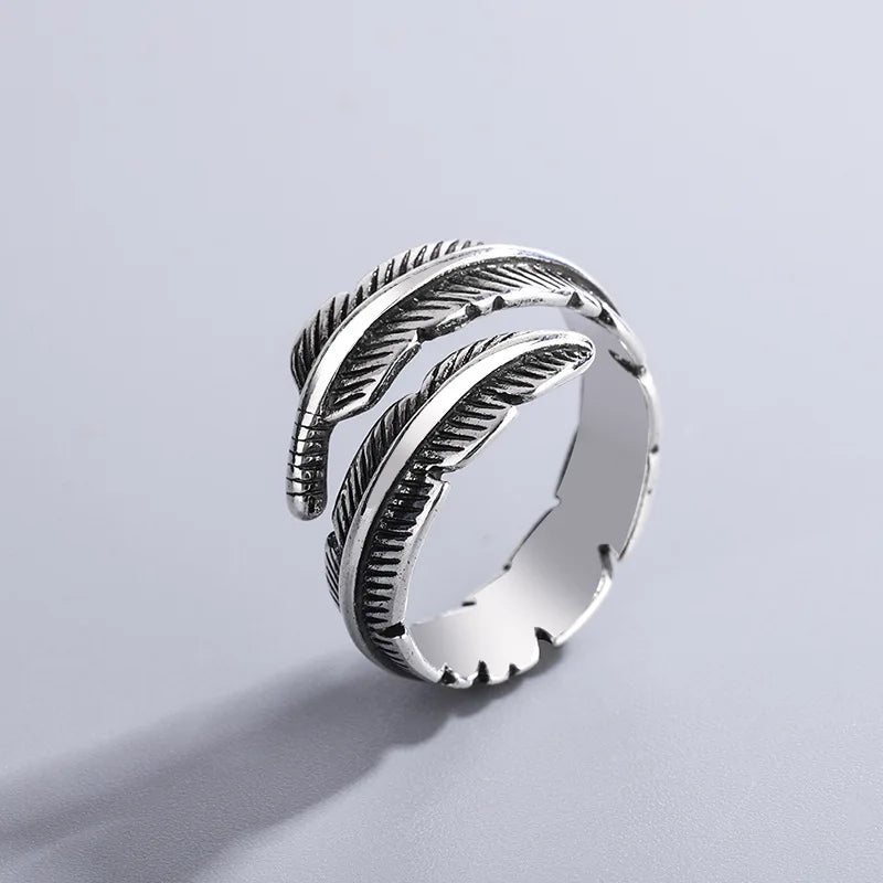 925 Sterling Silver Angel Wings Open Rings