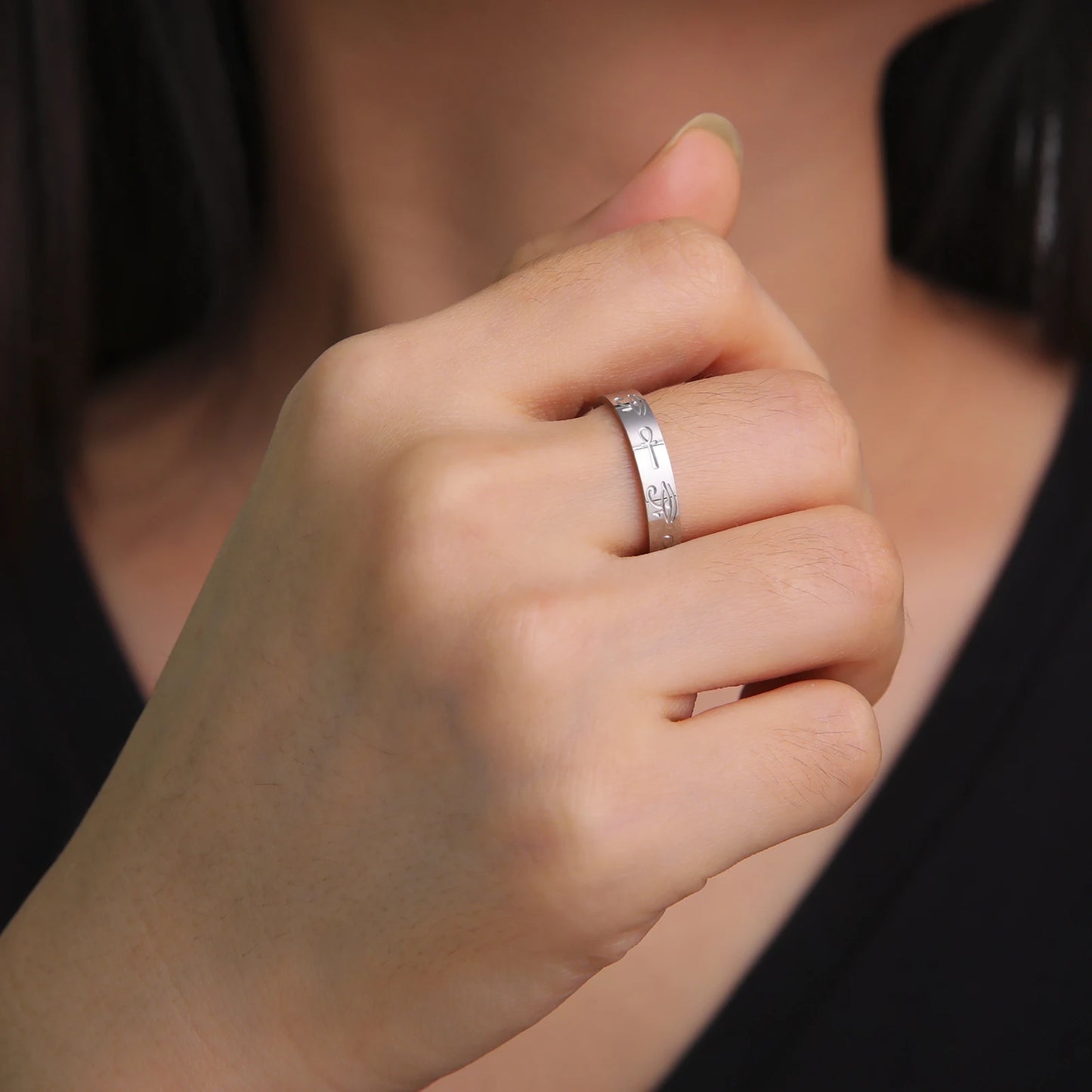 Ankh Cross Ring