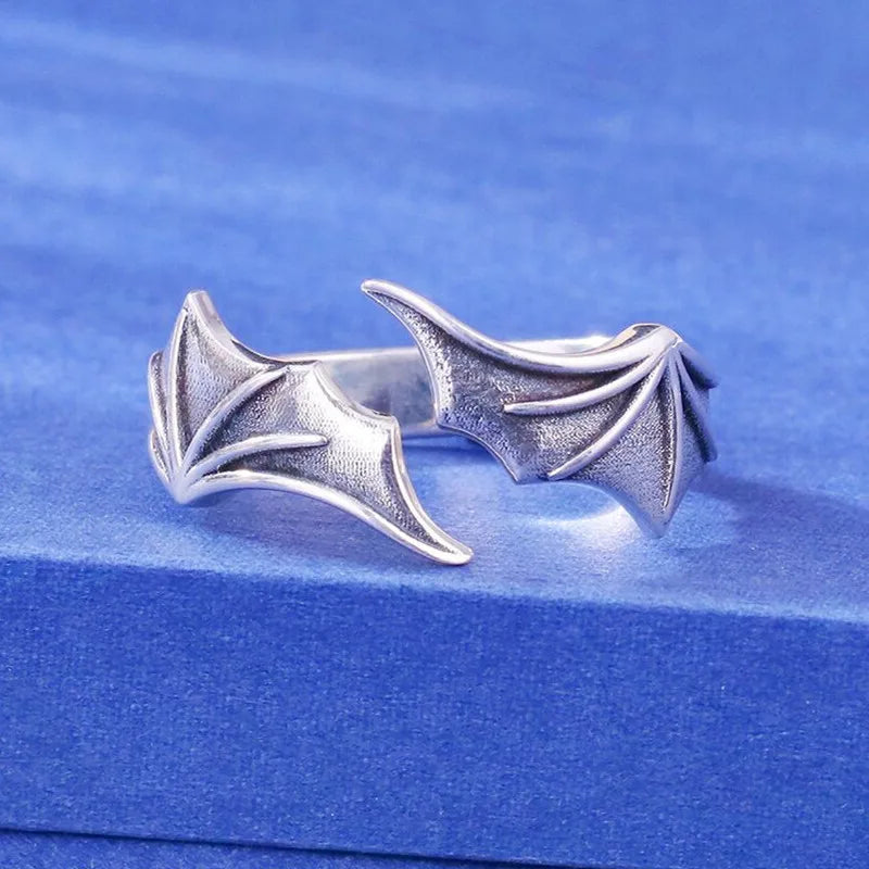 925 Sterling Silver Angel Wings Open Rings