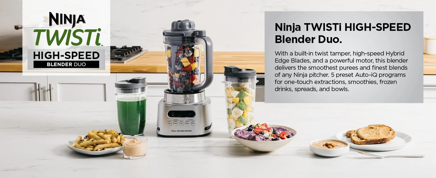 Ninja SS151 TWISTi Blender DUO, High-Speed 1600 WP Smoothie Maker